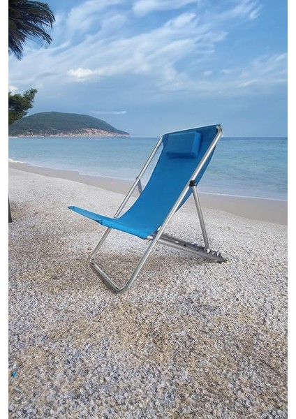 Balkon Teras Bahçe Şezlong Katlanır Yastıklı 5 Kademe Ayarlı Yatar Rahat Plaj Balıkçı Tv Koltuğu