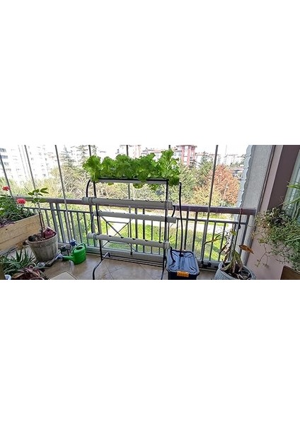 24’lü Dikey Hidroponik Sistem Topraksız Tarım Kulesi Balkon ve Teras Için Marul, Yeşillik, Sebze Yetiştirme Seti modelleri