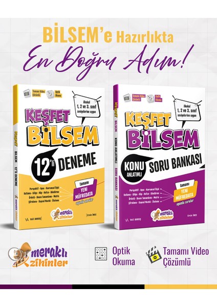 Keşfet Bilsem Konu Anlatımlı Soru Bankası+Bilsem 12'li Deneme Seti(1,2 ve 3.sınıf Seviyelerine Uygun)