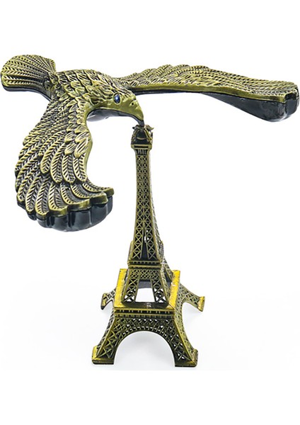 Vintage Metal Biblo Eyfel Kulesi Üzerinde Kartal 2 Parça Dekor Retro Biblo fiyatları