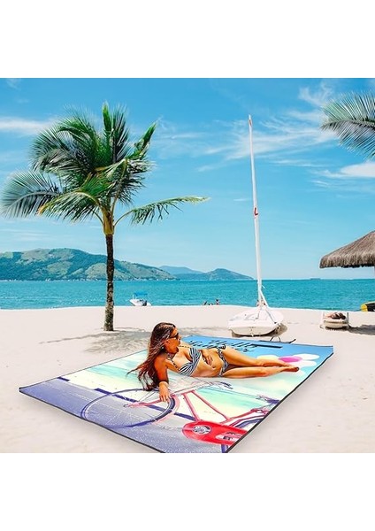 Plaj Havlusu, Piknik Örtüsü, Plaj Matı, Çantalı Plaj Hasırı,kamp Battaniyesi, Kamp Matı, Katlanabilir, Hafif, Su Geçirmez, Kum Geçirmez (Bisiklet-Sahil Yolu) fiyatları