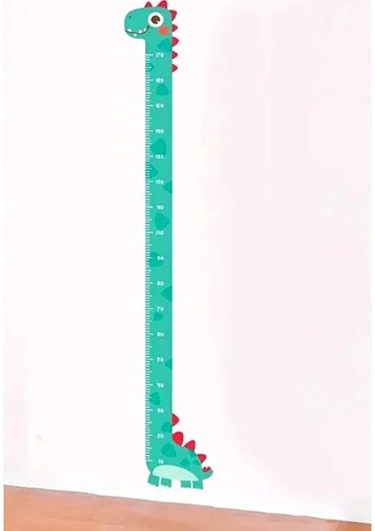 180 cm Çocuk Odası Dinazor Tasarımlı Boy Ölçme Duvar Sticker Çocuklarınızın Boyunu Takip Edin