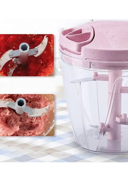 5 Bıçaklı Büyük Boy Ipli El Rondosu Pratik Doğrayıcı | Chopper 5 Bıçaklı Çek Bırak El Rondosu 1000ML indirimleri