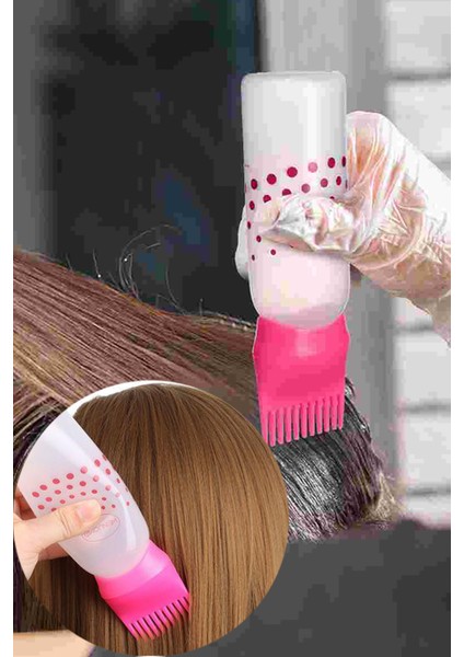 Taraklı Saç Boyama Şişesi Silikon Saç Boyama Yıkama Bakım Yapma Tüpü Pratik 1 Adet