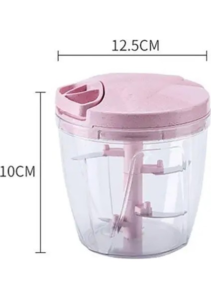 5 Bıçaklı Büyük Boy Ipli El Rondosu Pratik Doğrayıcı | Chopper 5 Bıçaklı Çek Bırak El Rondosu 1000ML