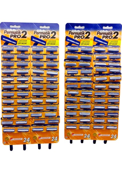 PERMATİK PRO 2 ÇİFT BIÇAKLI SAPLI JİLET 96 PARÇA (5264)