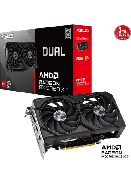 DUAL-RX9060XT-8G RX9060XT 8gb Ddr7 128BIT 3xdp/1xhdmı