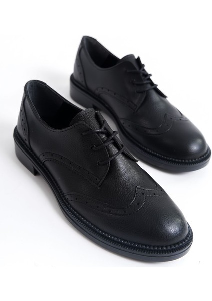 Kadın Günlük Ayakkabı - Oxford Siyah Rugan