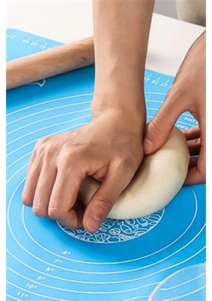 Yuvarlak Yapışmaz Premium Kalite Ölçülü Silikon Hamur Açma Matı 30CM /kek Pasta Pişirme Kağıdı Işlev