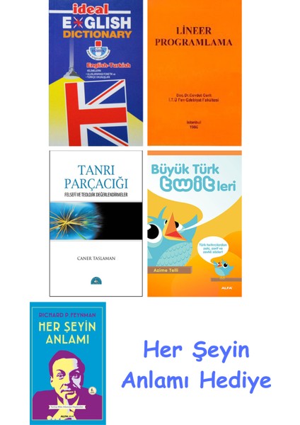 Ideal English Dictionary + Lineer Programlama + Tanrı Parçacığı + Büyük Türk Twitleri + Her Şeyin Anlamı