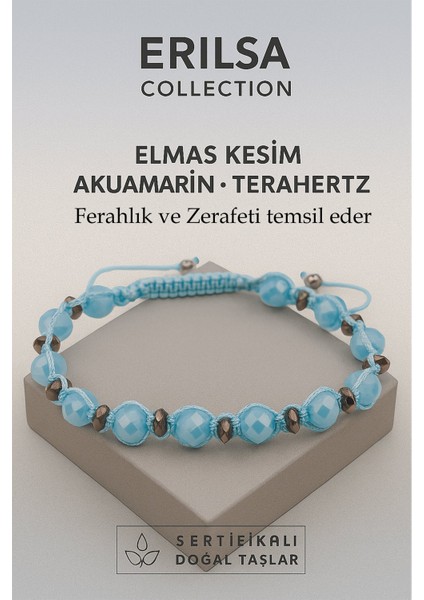 Sertifikalı Elmas Kesim Terahertz - Akuamarin Taşı Bileklik – Zerafet ve Ferahlık Taş