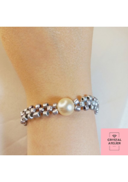 Gümüş Boncuklu Miyuki Incili Bileklik – El Yapımı Kadın Bileklik – Zarif Şık Boncuk Bileklik – Hediyelik Trend Takı Aksesuar - Inci Bileklik - Barok Inci Bileklik - Gümüş Bileklik indirimleri