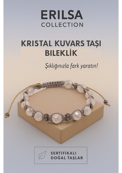 Sertifikalı Terahertz Kristal Kuvars Taşı Bileklik – Şıklığınla Parla, Enerjini Dengele