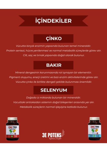 30 Tablet - Çinko, Bakır ve Selenyum İçeren Mineral Takviyesi fırsatları