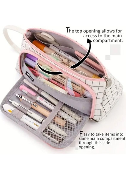 Angoo Çok Fonksiyonlu Geniş Kapasiteli Kanvas Kalemlik indirimleri