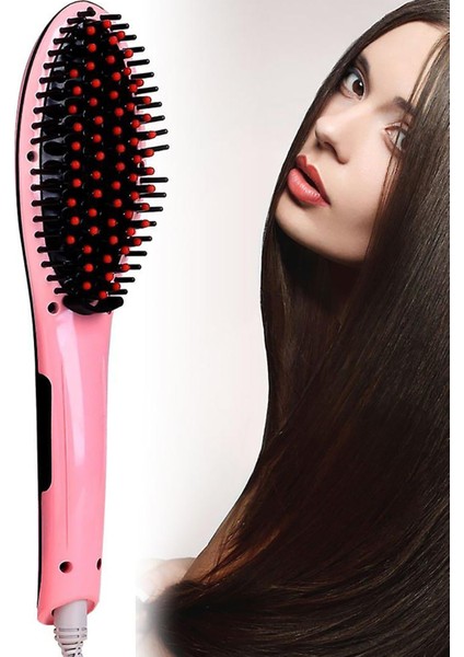 Profesyonel Elektrikli Saç Düzleştirici Tarak Fast Hair Straightener Düzleştirici Pembe Tarak fiyatları