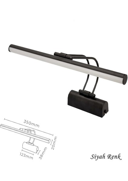 Geldi Ayna Üstü LED Banyo Aplik Duvar Ayna Resim Tablo 6W Gün Işığı LED Banyo Apliği Flüt LED Aplik (Siyah) modelleri