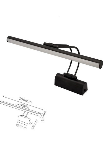 Geldi Ayna Üstü LED Banyo Aplik Duvar Ayna Resim Tablo 6W Gün Işığı LED Banyo Apliği Flüt LED Aplik (Siyah) fırsatları