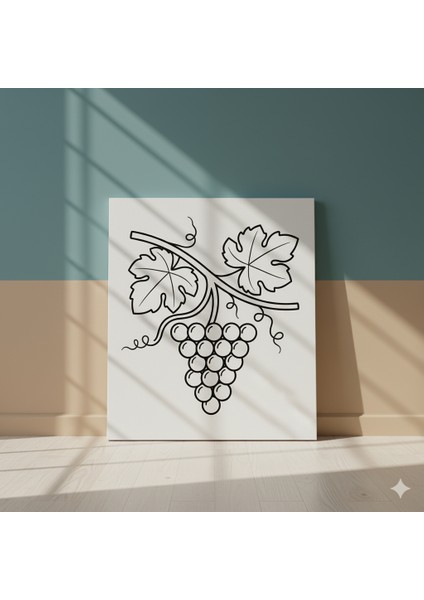 Çocuklar Için Kolay Çizimli Üzüm Salkımı Baskılı Eğitici ve Eğlenceli Boyama Seti modelleri