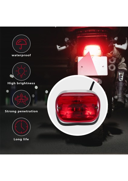 Yamaha Virago XV250 XV400 Için Abs Kırmızı Motosiklet Arka Gösterge Stop Lambası (Yurt Dışından) indirimleri