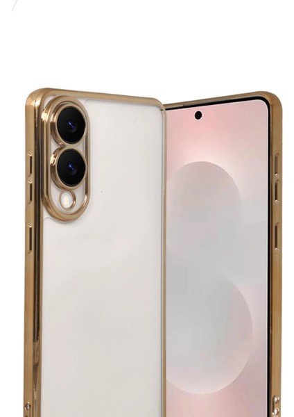 Drnds Newface Samsung Galaxy S25 Edge Razer Lensli Silikon - Gold fiyatları