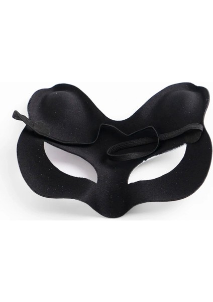 Siyah Renk Süet Kaplama Üzeri Sarı Pembe Simli Kedi Maskesi 17X14 cm (5047) modelleri