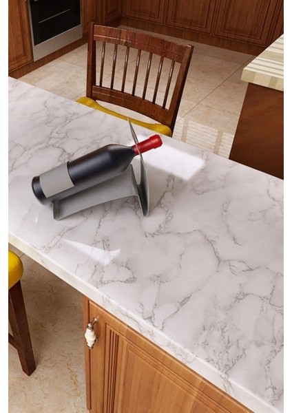 5 Metre x 60 cm Mermer Folyo Kağıt Beyaz Yapışkanlı Mermer Görünümlü Masa Tezgah Dolap Mutfak Banyo indirimleri