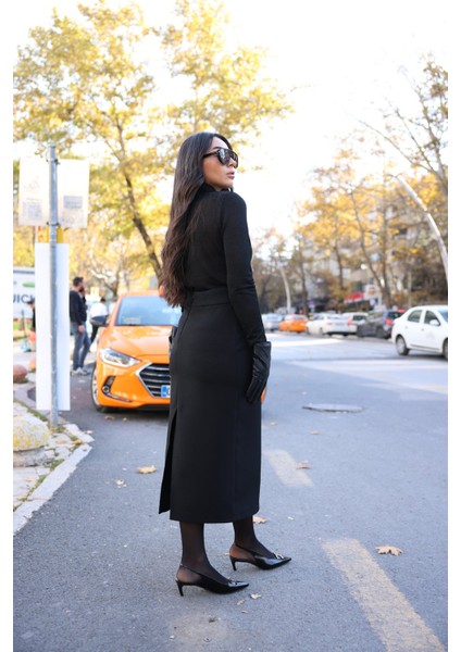 Arkadan Yırtmaçlı Kalem Etek modelleri