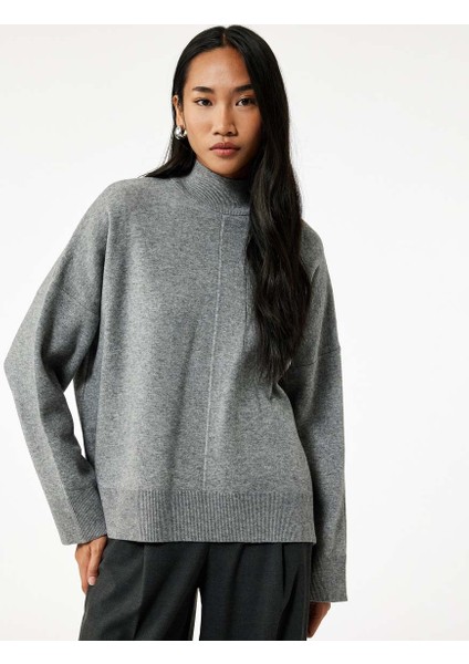 Antrasit Kadın Kazak 6WAK90212HT