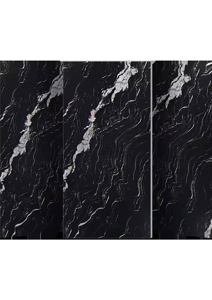 Siyah Mermer Desenli Plastik Duvar Sticker Duvar Kağıdı Şık Zarif 60X30 Duvar Kağıdı 1 Adet fiyatları