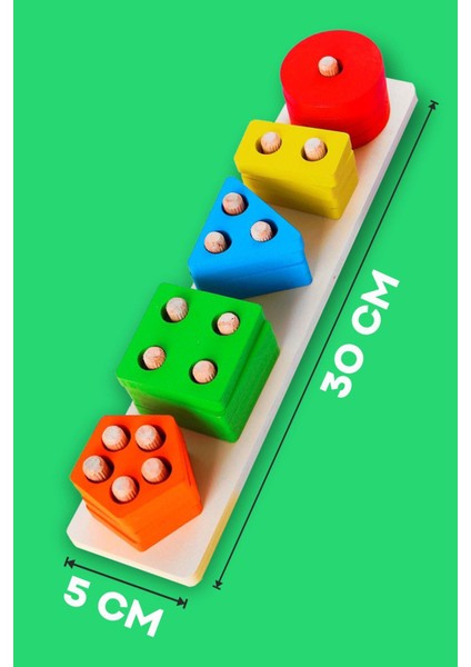 Tam Ahşap Geometrik Şekiller Tek Renkler Uzun Boy Vidalama Oyuncağı Zihin Geliştirici Oyun Set modelleri