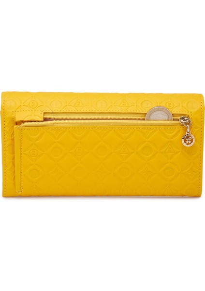Sarı Hakiki Deri Kadın Cüzdan - S1CB00005783-L5E