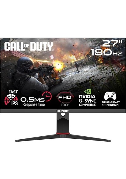 Call Of Duty 27" Fhd 180Hz, 0,5ms, Pivot, Fast Ips, Hdr Ready, HDMI 2.1, Ps5 Uyumlu Siyah Oyuncu Monitörü