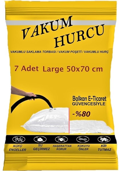 Hurcu 7'li Set Large 50X70 cm Vakumlu Hurç - Vakumlu Poşet -