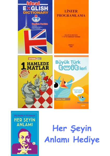 Ideal English Dictionary + Lineer Programlama + 1 Hamlede Matlar + Büyük Türk Twitleri + Her Şeyin Anlamı