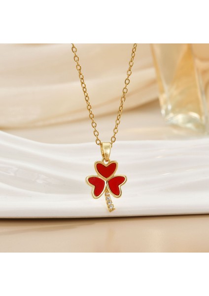 Yeni Kolye Kadın Dönebilen Çiçek Titanyum Çelik Niş Tasarım Duygusu Basit Moda Trendi Yüz Mizaç Köprücük Kemiği Zincir Takı (Yurt Dışından)