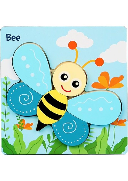 Arı Şeklinde Ahşap Bultak Oyun Seti Eğitici Öğretici Oyun Set Bultak Puzzle Oyuncak modelleri