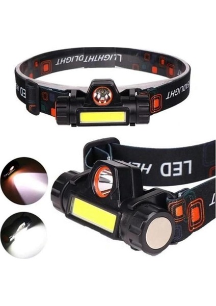 Kafa Feneri Şarjlı Mıknatıslı Lityum 1200 Lümen Cob LED Kafa Lambası Kamp Çalışma Lambası