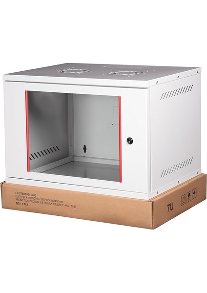 7u 19" Security Box Duvar Tipi Kabinet, Demonte, 542MM Genişlik, 400MM Derinlik, Açık Gri Renk