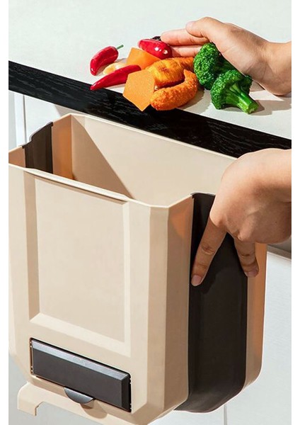 Pratik Katlanabilir Askılı Mutfak, Karavan, Araba Çöp Kovası 9 Lt.