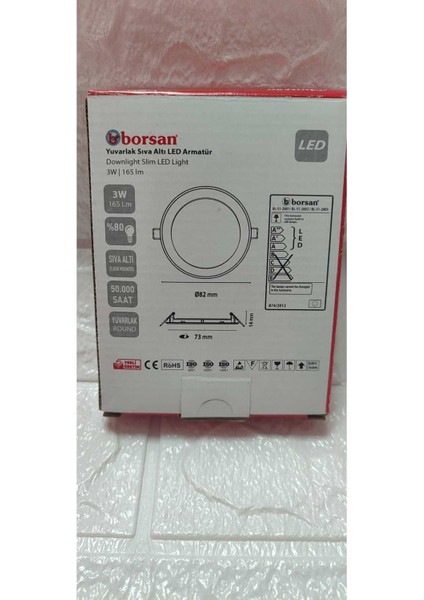 Ekim Aydınlatma Borsan 3W Yuvarlak Sıva Altı Slim LED Armatür Günışığı