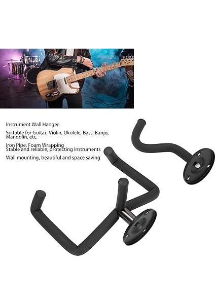 Gitar Duvara Montaj Askısı, Gitar Boyun Kanca Yaylı Çalgı Gitar Duvara Montaj Tutucu Elektro Gitar Ukulele Banjo Mandolin fırsatları