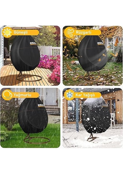 Bahçe Salıncağı Örtüsü, Rattan Salıncak Koltuk Koruma Kılıfı Brandası, Hamak Sandalye Dış Mekan Su Geçirmez Mobilyası Koruyucu Örtü - 190 x 115CM indirimleri