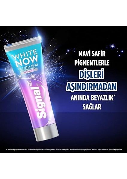 Diş Macunu White Now Glossy Shine Anında Beyazlık +3 Kat Işıltı 75 ml indirimleri