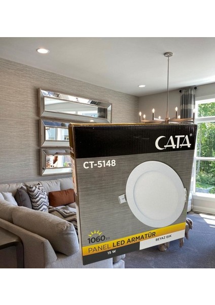 Ekim Aydınlatma Cata Slim LED Panel 15W Yuvarlak Alüminyum CT-5148G - Günışığı fiyatları