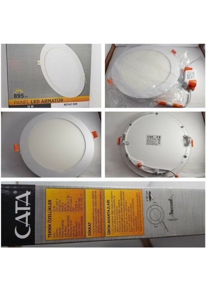 Ekim Aydınlatma Cata Slim LED Panel 15W Yuvarlak Alüminyum CT-5148G - Günışığı modelleri