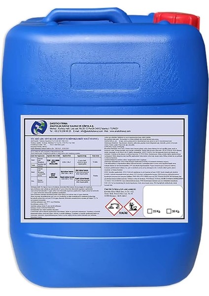 Pool Sıvı Klor 25 kg (Sodyum Hipoklorit - Liquid Chlorine)