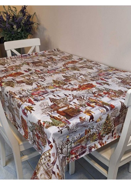 Yeni Yıl Desenli Elyaflı Pvc Masa Örtüsü – Silinebilir ve Su Geçirmez Muşamba fiyatları