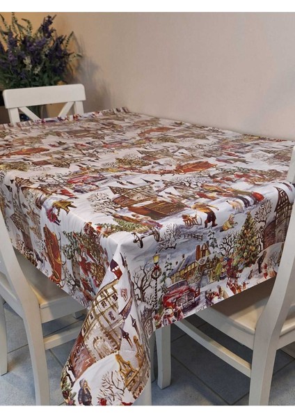 Yeni Yıl Desenli Elyaflı Pvc Masa Örtüsü – Silinebilir ve Su Geçirmez Muşamba modelleri