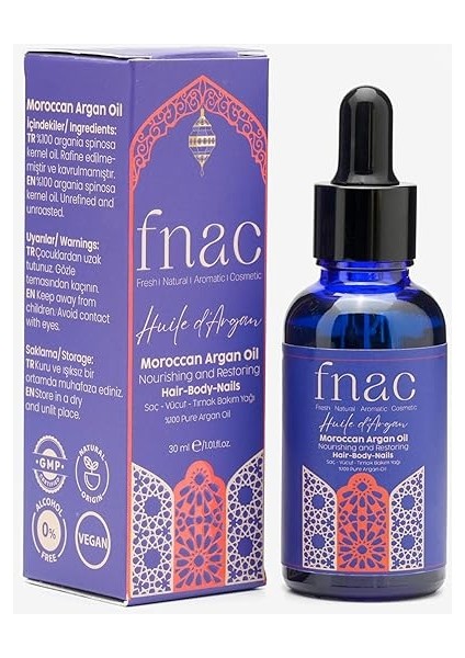 |%100 Saf Argan Yağı | Saç & Cilt & Tırnak Bakım Yağı | 30 ml Cam Damlalık + Sprey Başlık